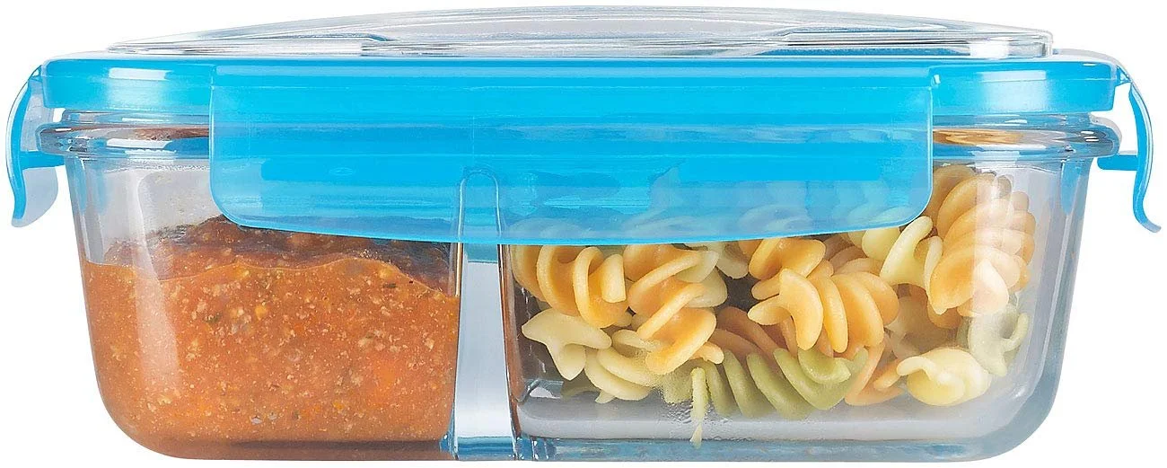 Контейнер для хранения Rosenstein & Söhne Mealpreps Glass стеклянный 2 секции со столовыми приборами, фото №7