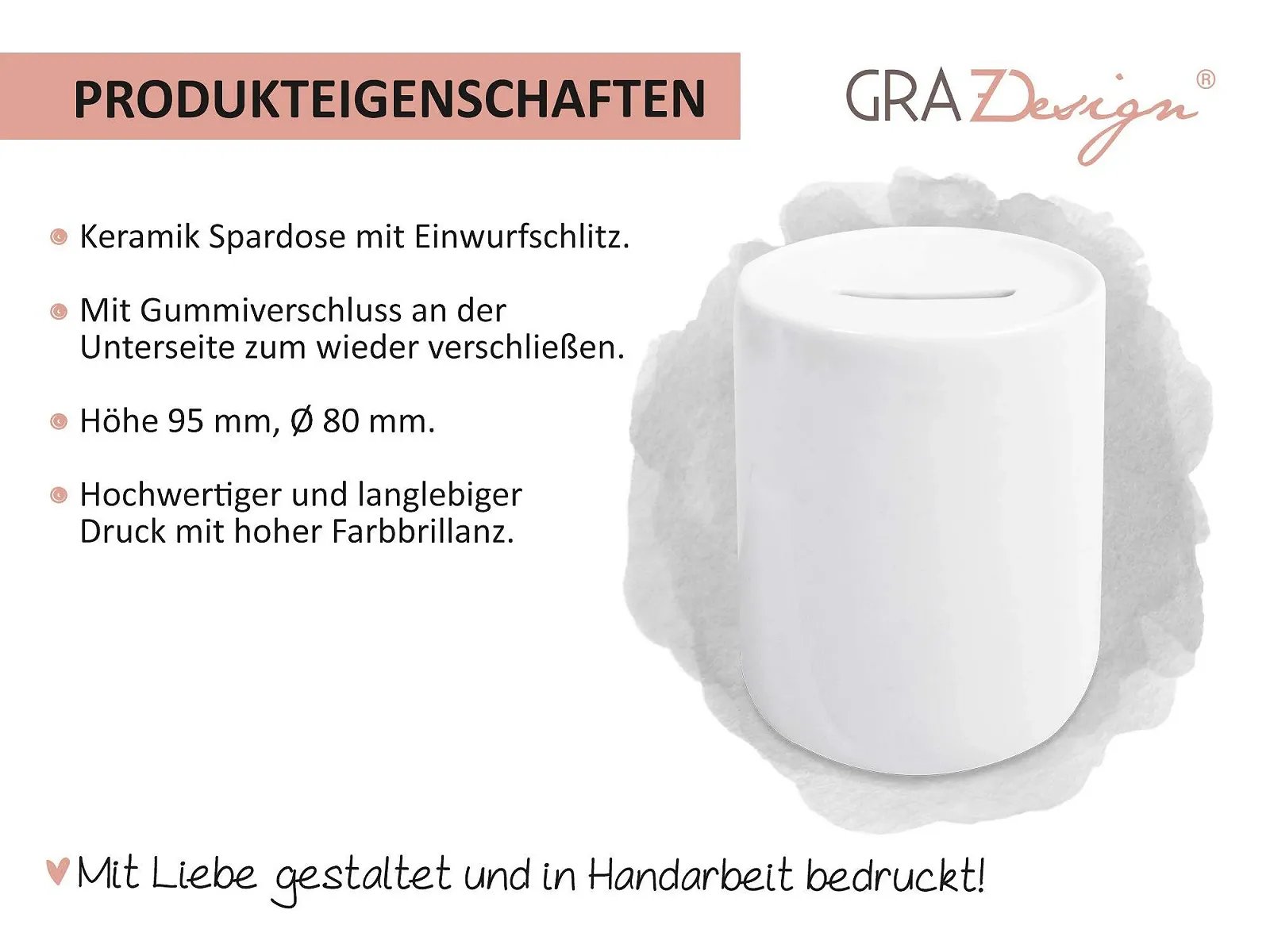 Скарбничка дитяча GRAZDesign Жираф із повітряною кулею Персоналізована, фото №3