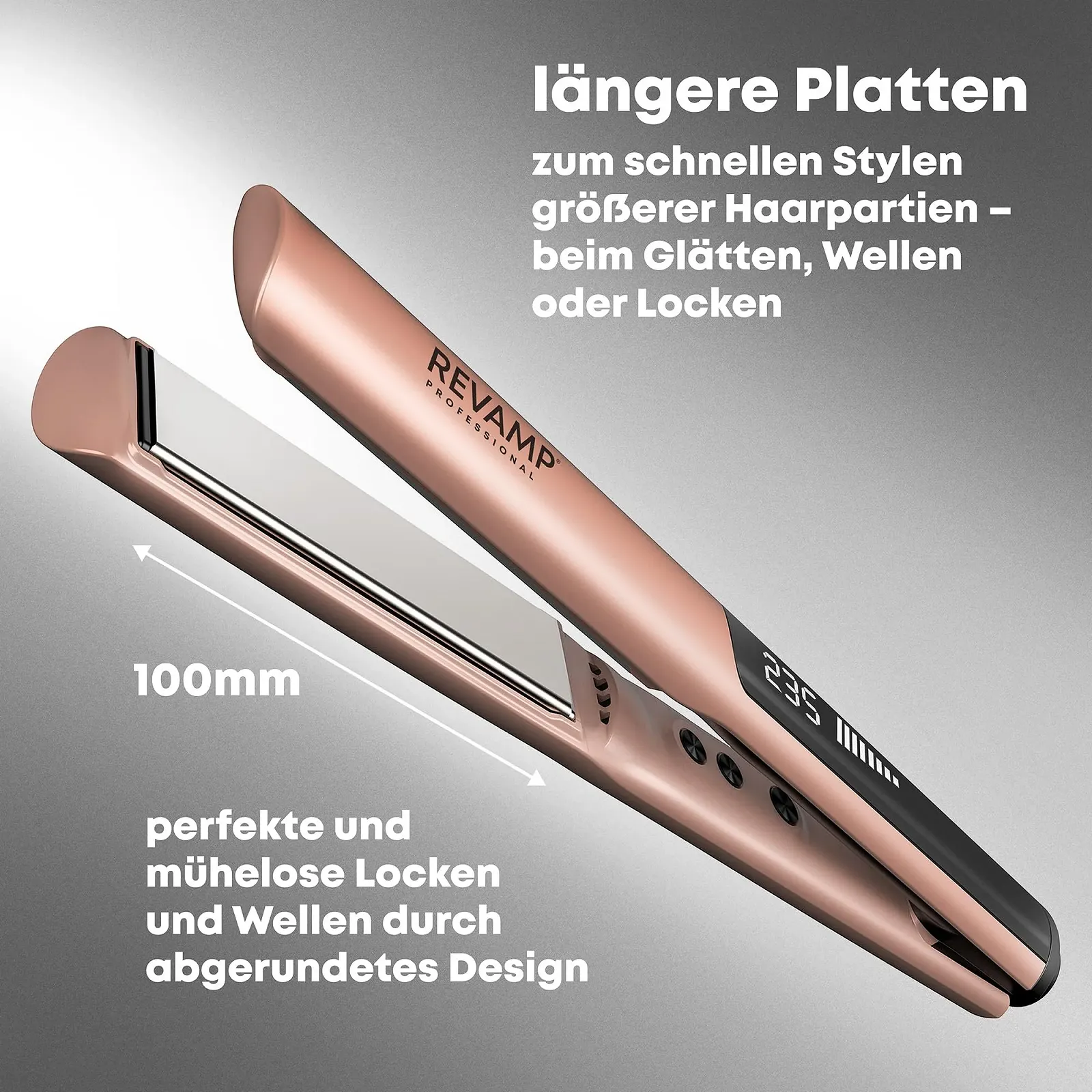 Выпрямитель для волос REVAMP Dynamic Radiance Straight & Style Ion керамический с удлиненными пластинами, фото №2 Выпрямитель для волос REVAMP Dynamic Radiance Straight & Style Ion керамический с удлиненными пластинами, фото №2