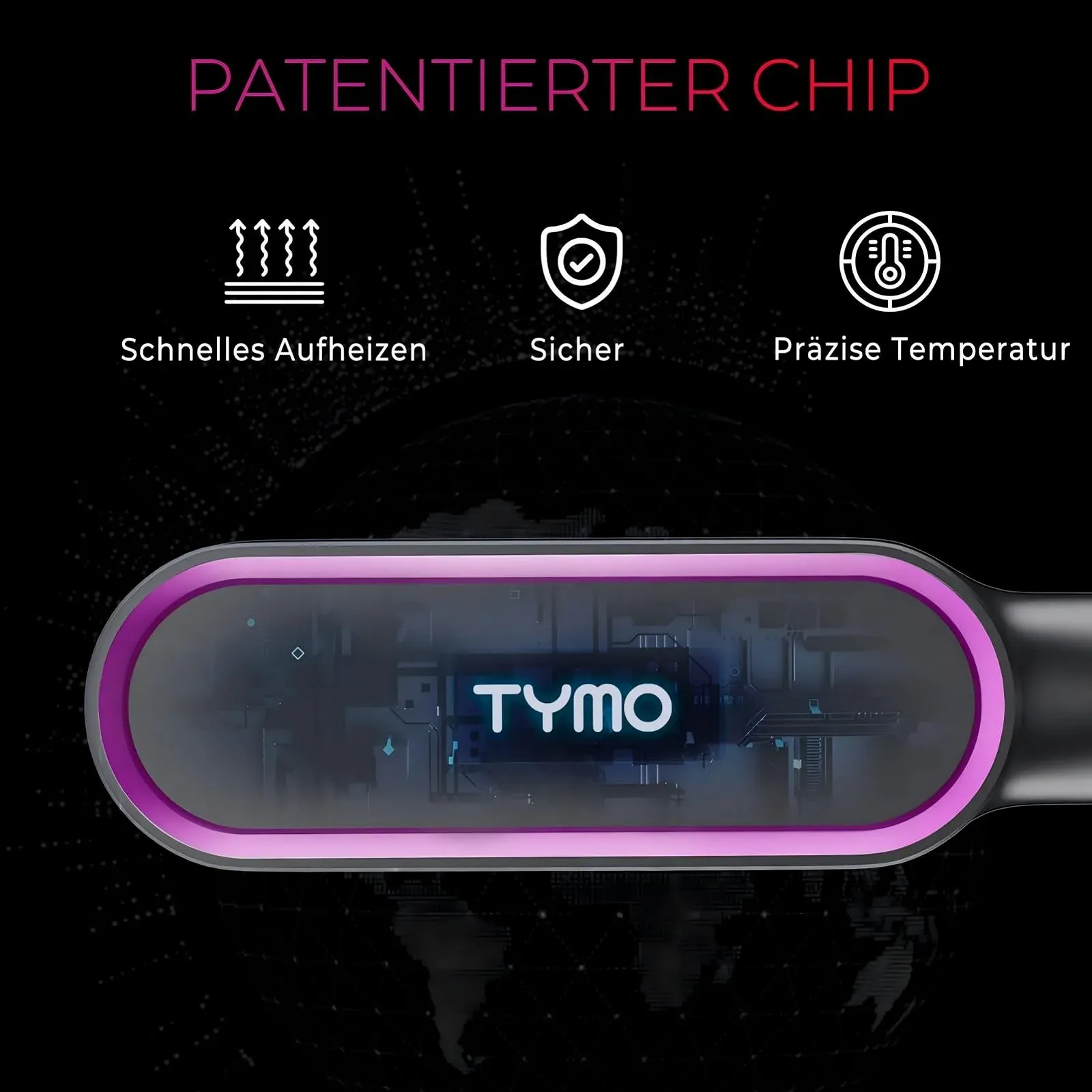 Щітка-випрямляч TYMO RING Ceramic 5 температурних режимів 130°C - 230°C Black, фото №7 Щітка-випрямляч TYMO RING Ceramic 5 температурних режимів 130°C - 230°C Black, фото №7