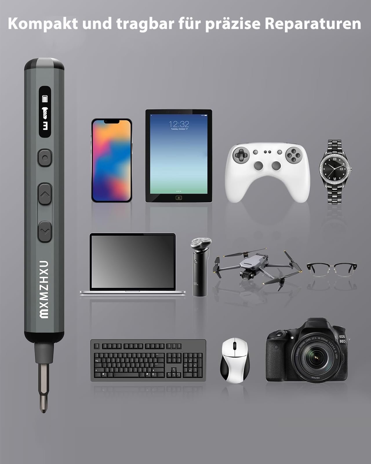 Електрична викрутка MXMZHXU, 68-в-1, з 64 магнітними бітами, 4 світлодіодними лампами, для ноутбуків, телефонів, окулярів, клавіатур, годинників, навушників, фото №7