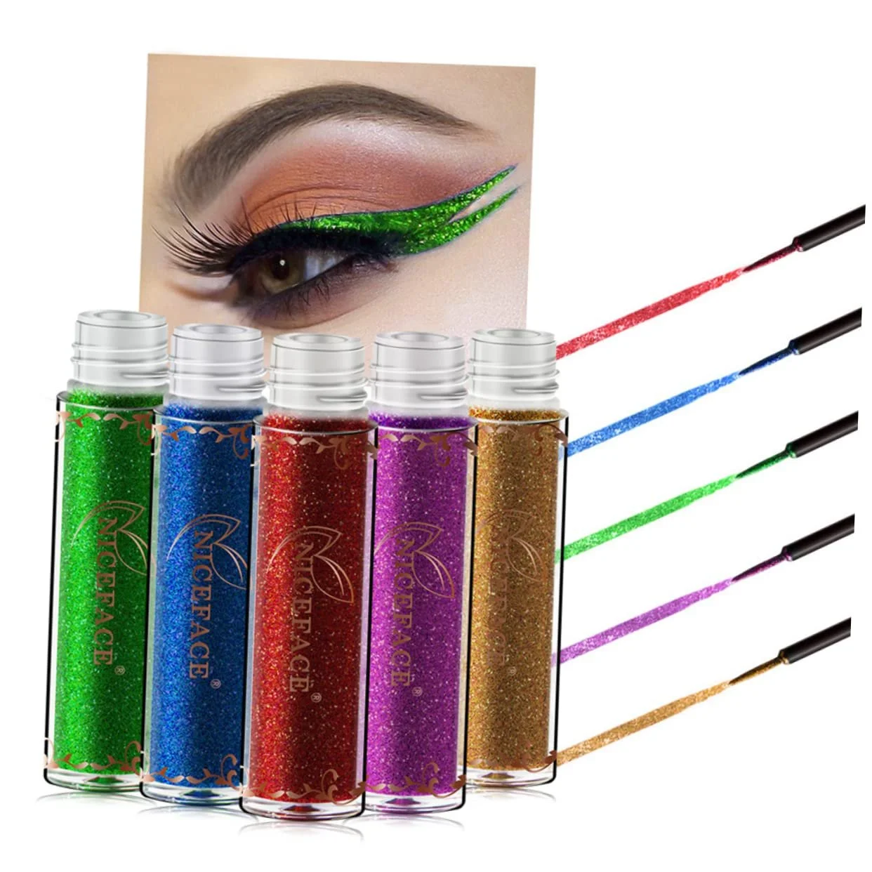 Металлический Eyeliner Mikinona 3st Жидкий Eyeliner Цветной Eyeliner, фото №3