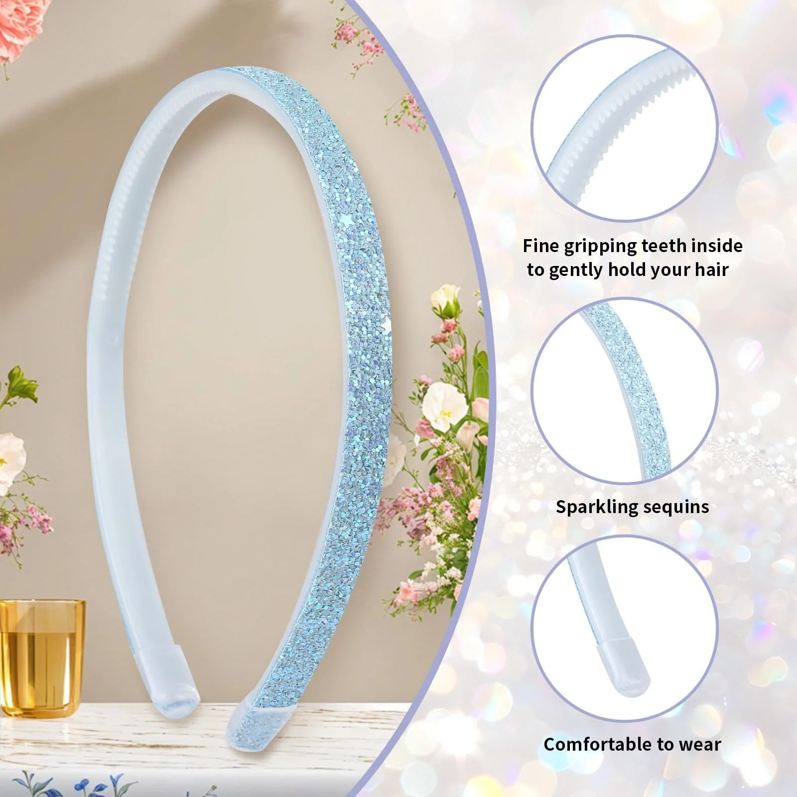 Набор блестящих обручей 8 шт., фото №4