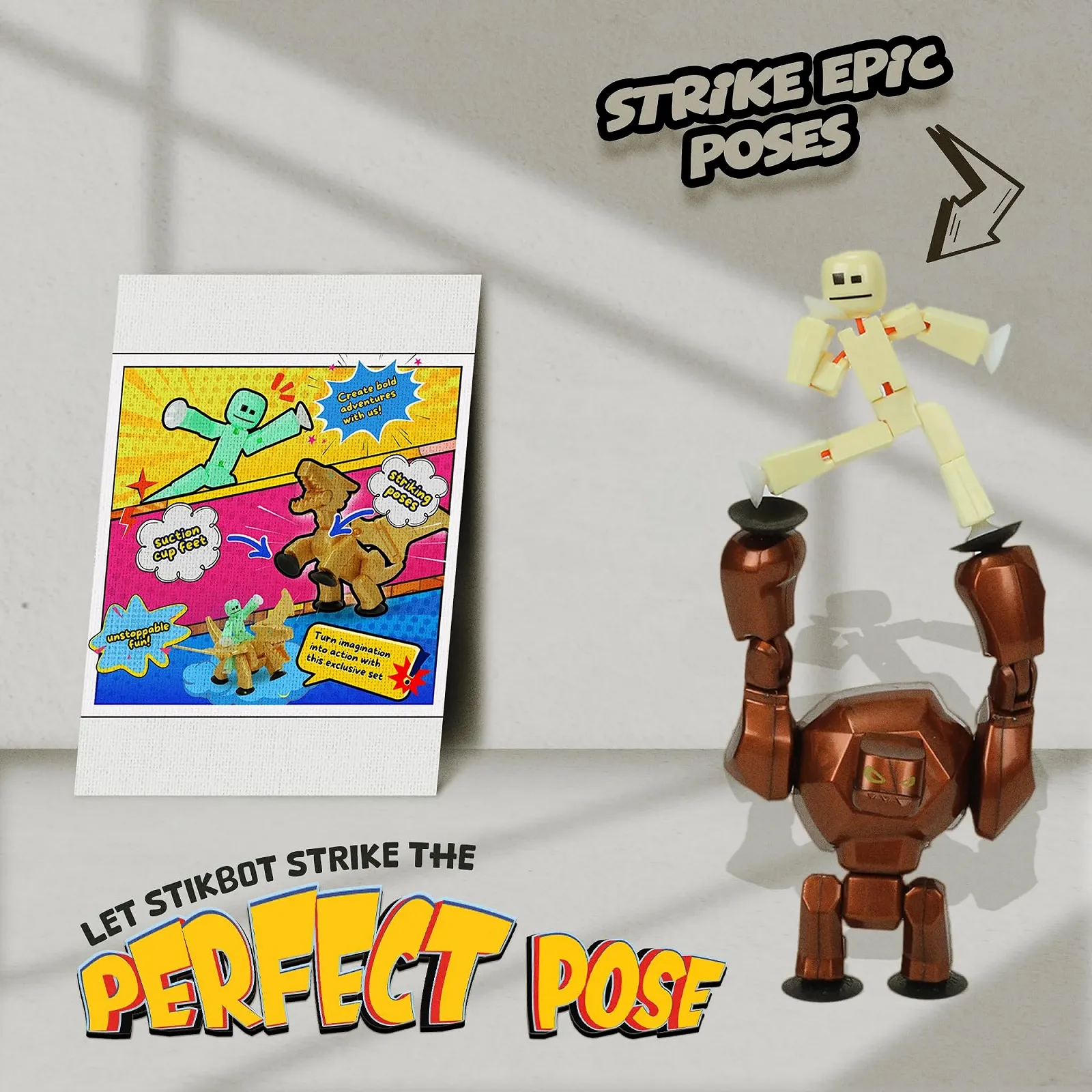 Ігровий набір Zing StikBot & Mega Monster Butter Yellow & Gigantus Bronze для анімації, фото №5