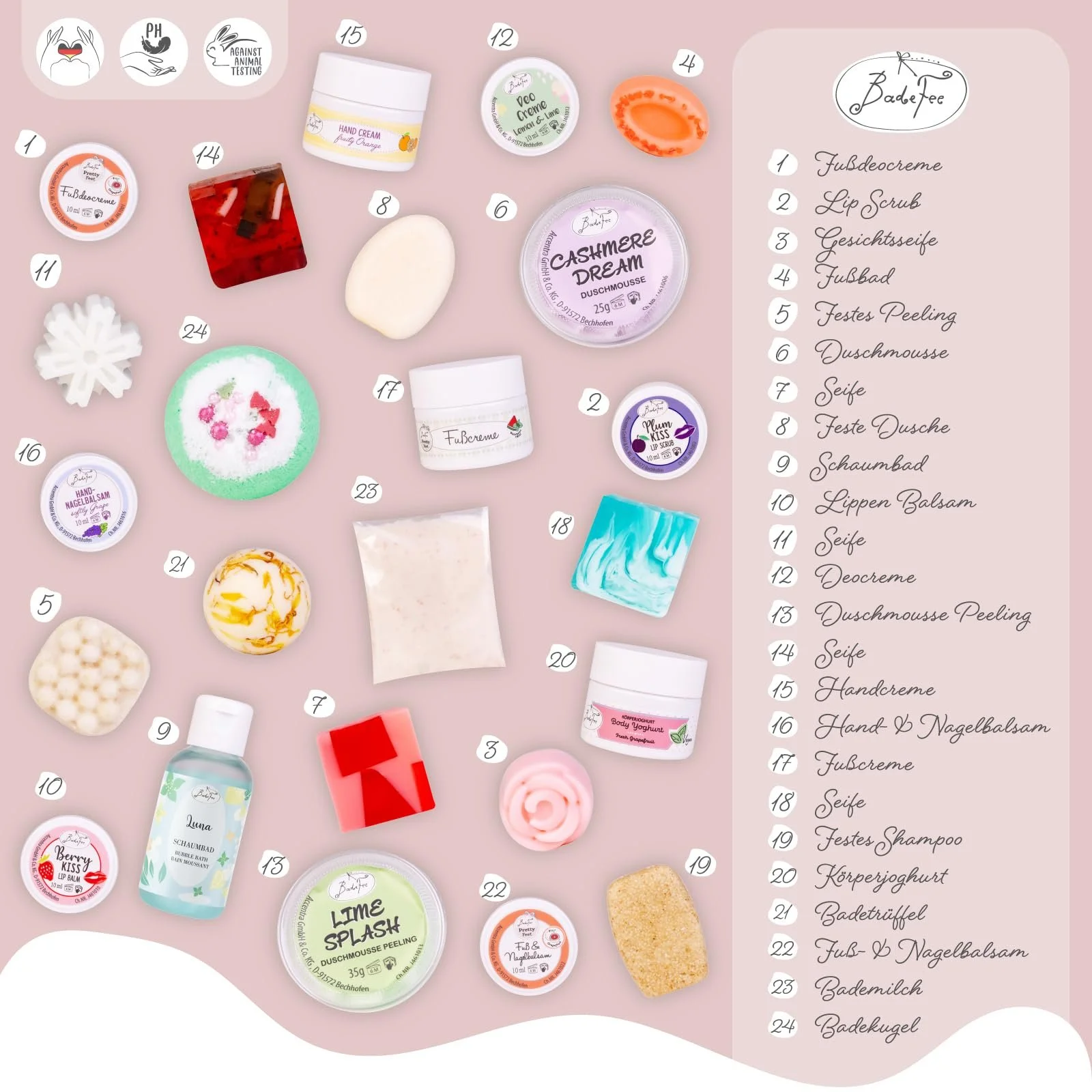 Адвент-календар BadeFee Beauty 2025 з 24 косметичними продуктами, фото №6 Адвент-календар BadeFee Beauty 2025 з 24 косметичними продуктами, фото №6