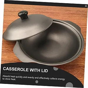 Кастрюля Ciieeo Gusseisen 20 см желтая чугунная с крышкой для тушения synthetic.ua - Фото 1