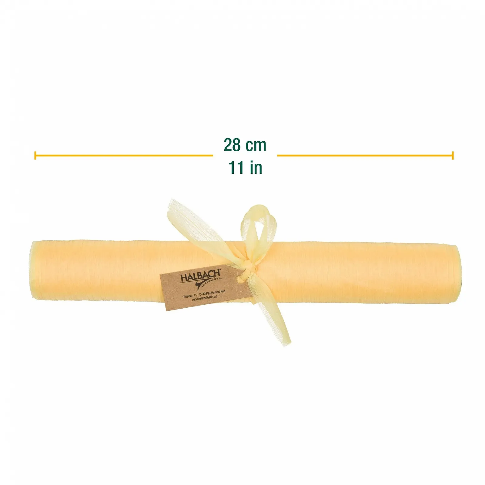 Ранер Halbach Seidenbänder Premium Chiffon 28 см x 3 м Світло-жовта, фото №2
