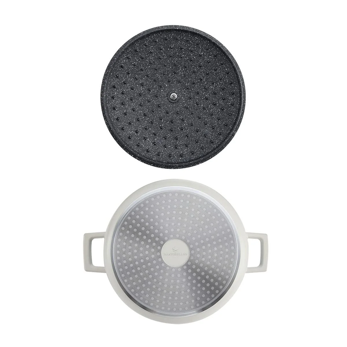 Каструля-сотейник MasterClass Литий алюміній 28 см 4 л Кремова Подарункова упаковка, фото №9