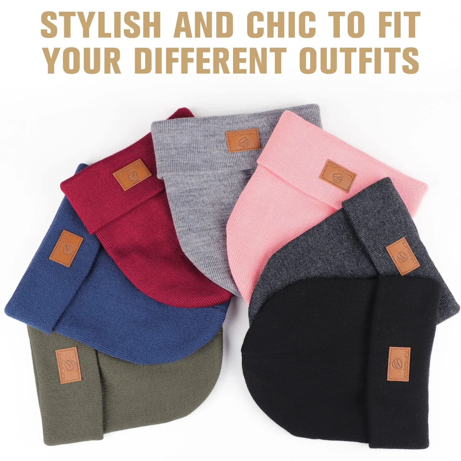 Шапка-бини HAMUNI Классическая Зимняя Комфортная Дышащая Мягкая Акриловая Вязаная Винтажная Однотонная с отворотом Унисекс, фото №6 Шапка-бини HAMUNI Классическая Зимняя Комфортная Дышащая Мягкая Акриловая Вязаная Винтажная Однотонная с отворотом Унисекс, фото №6