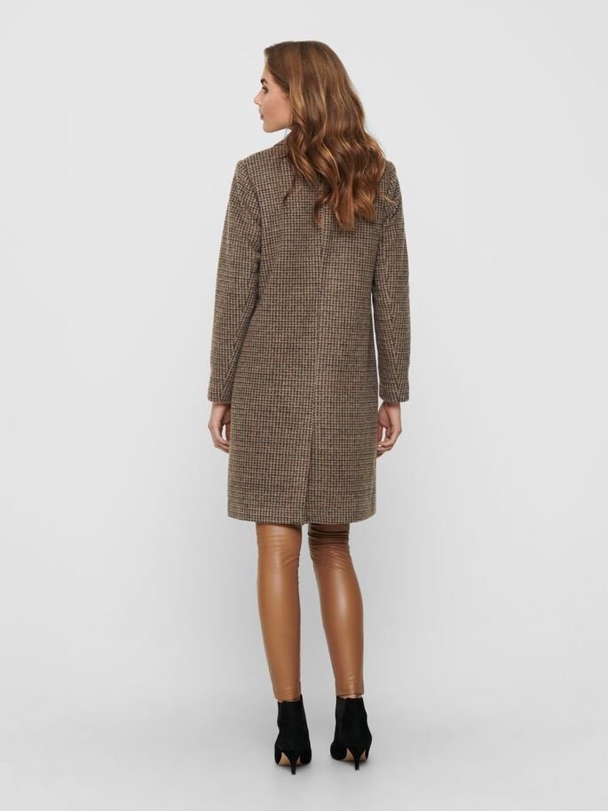 Пальто ONLY ASTRID CHECK COAT CC OTW 15228610 Коричневый XS, фото №2