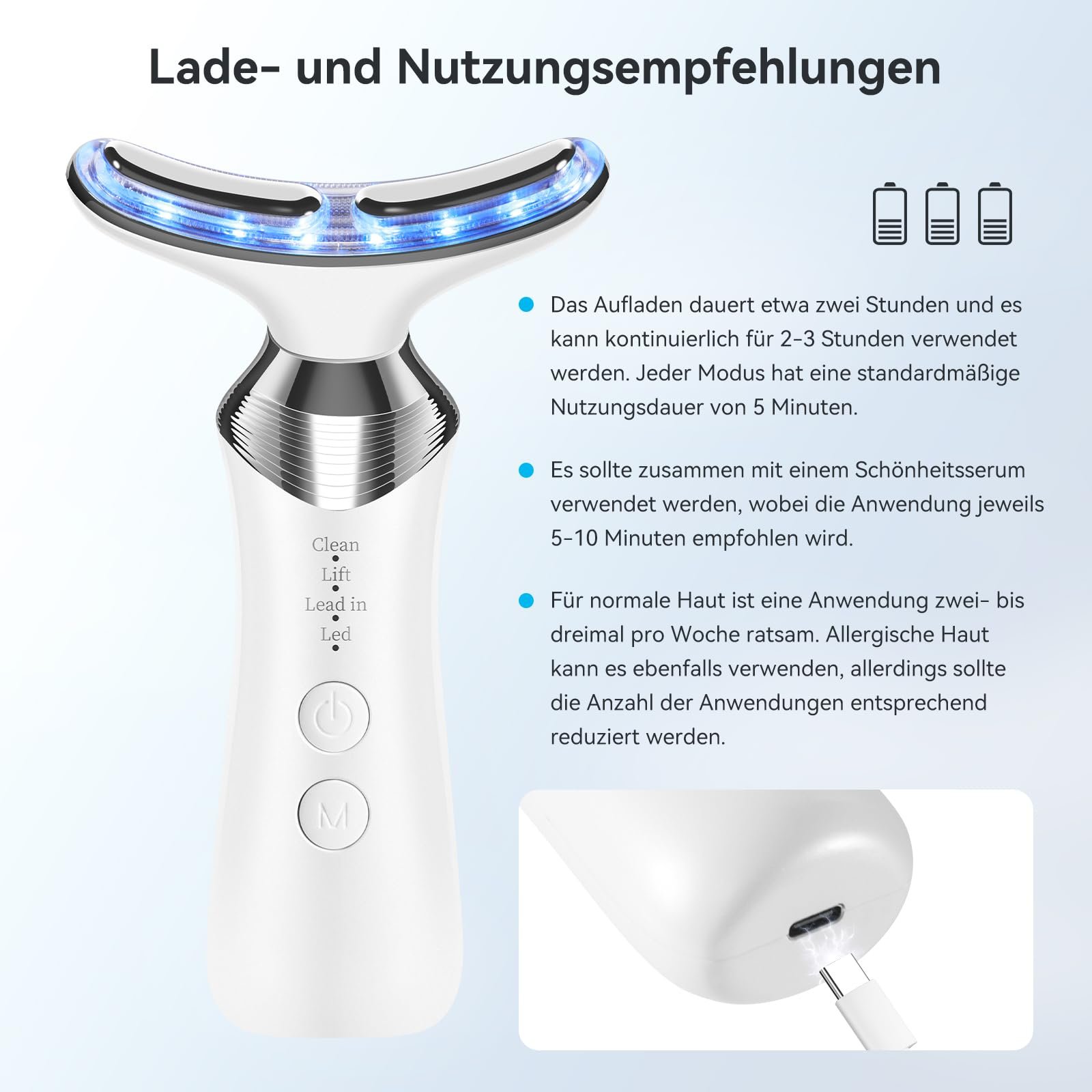 Масажер для обличчя CARER SPARK 4-в-1 RF, масажер для шиї та обличчя, EMS, звукова хвиля, вібрація, світло для антивікового ліфтингу та зміцнення обвислої шкіри, фото №6