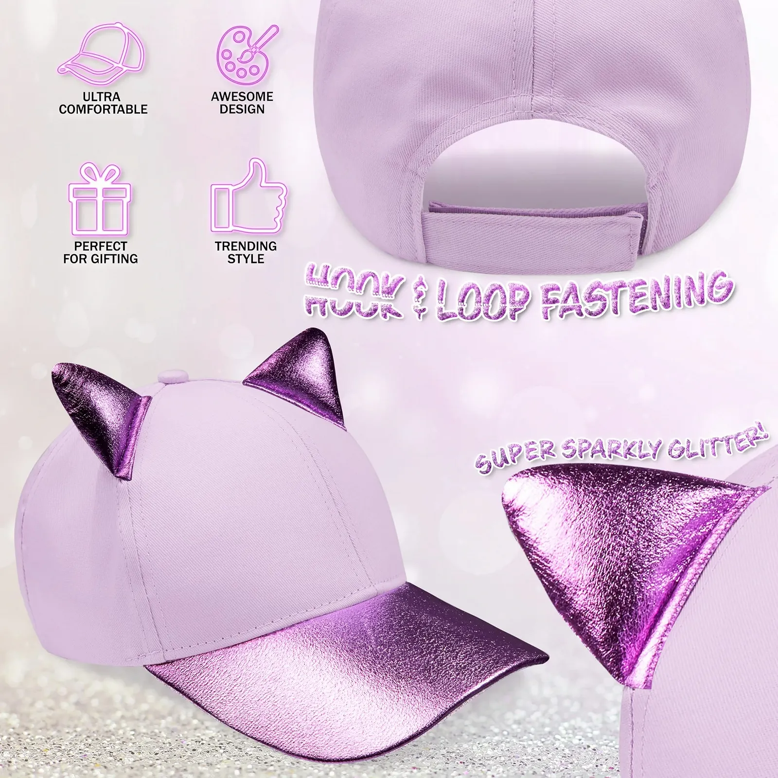 Бейсболка CityComfort набір з 2 шт., снепбек з вушками та сонцезахисними окулярами, дитяча для захисту від сонця, фото №4