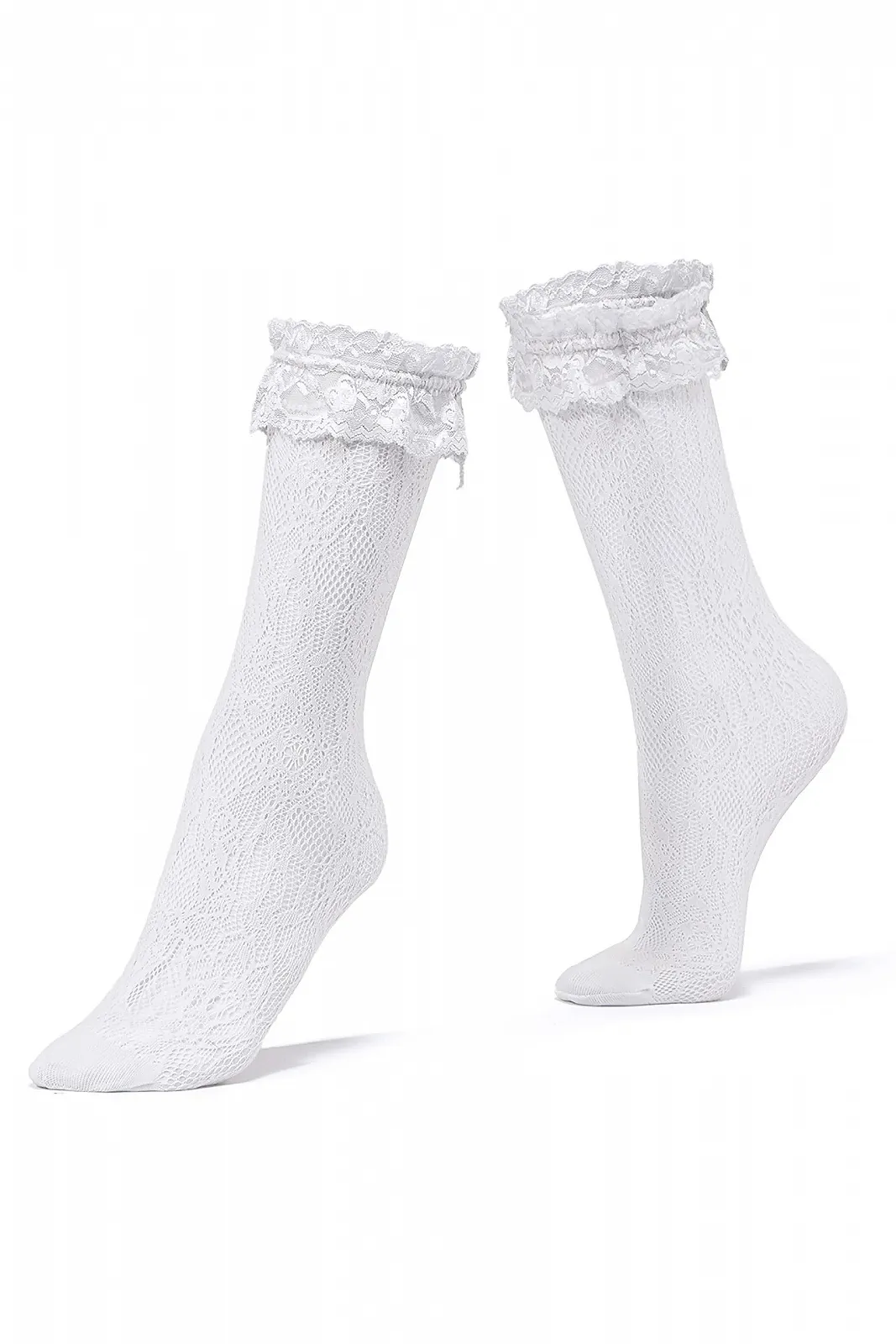 Женские кружевные высокие носки Тонкие носки Белые, фото №3 Женские кружевные высокие носки Тонкие носки Белые, фото №3