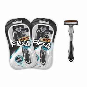Одноразовые бритвы BIC Flex4 Мужские Набор 2 упаковки по 3 шт. - Фото 1