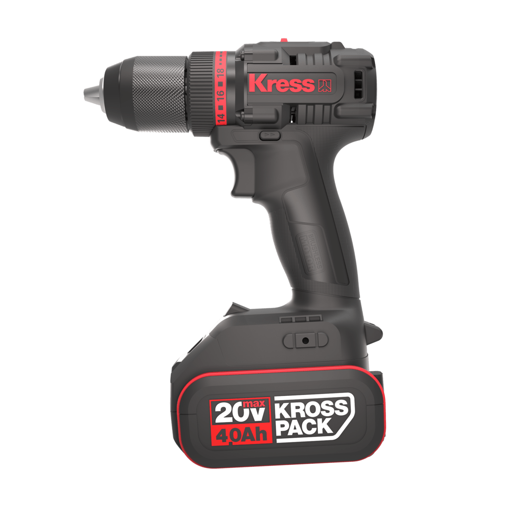 Комплект Дриль-шуруповерт акумуляторний Kress KUA71 / 20В / 60 Нм / Безщітковий / 2 швидкості + перфоратор акумуляторний  Kress KUC50.91 / BL / 1.7Дж / Чорний, фото №3