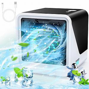 Мобильный кондиционер Type-C 500 мл 3 скорости 7 цветов Ночная подсветка Без вытяжного шланга - Фото 1