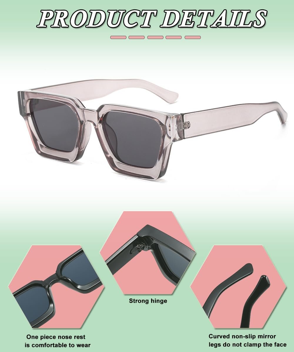 Сонцезахисні окуляри Прямокутні Ретро XITUADDA Квадратні Класичні UV400, фото №6