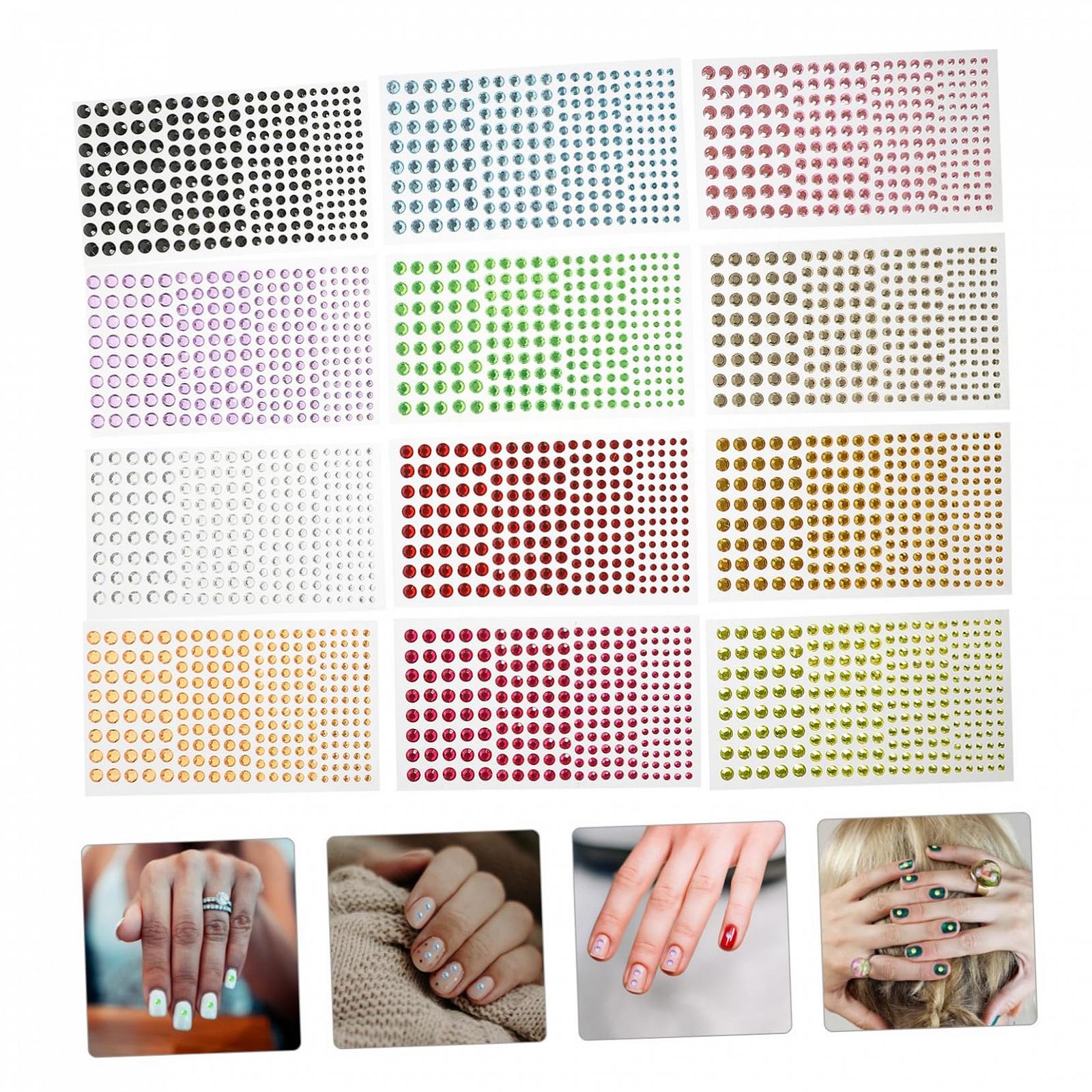 Наклейки со стразами Mikinona DIY 3/4/5/6 мм, акриловые стразы, 220 шт./лист, безопасные, без остатков, для украшений для вечеринок, фото №5