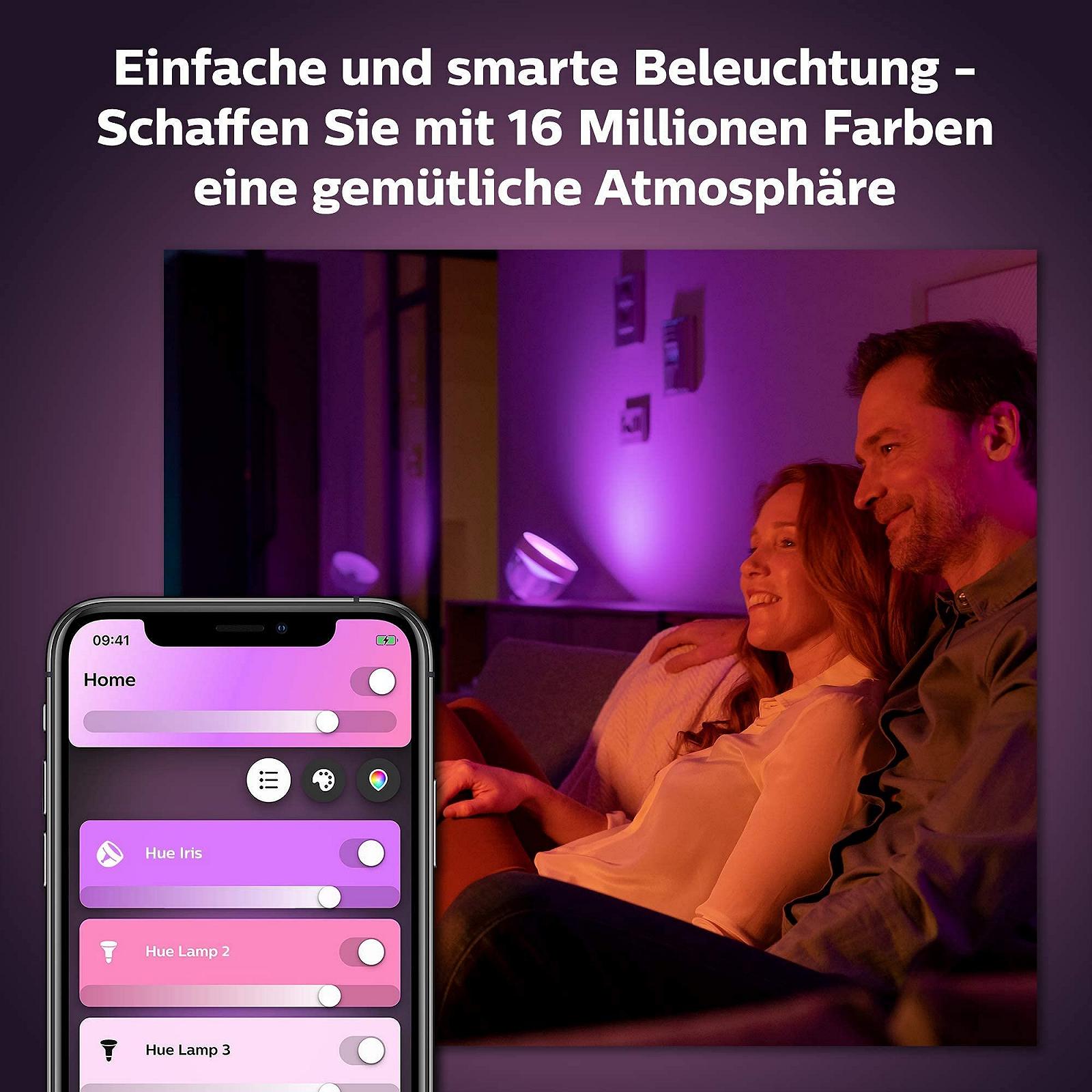 Настільна лампа Philips Hue Iris Gen4 EU/UK чорна (набір з 3 штук), фото №4