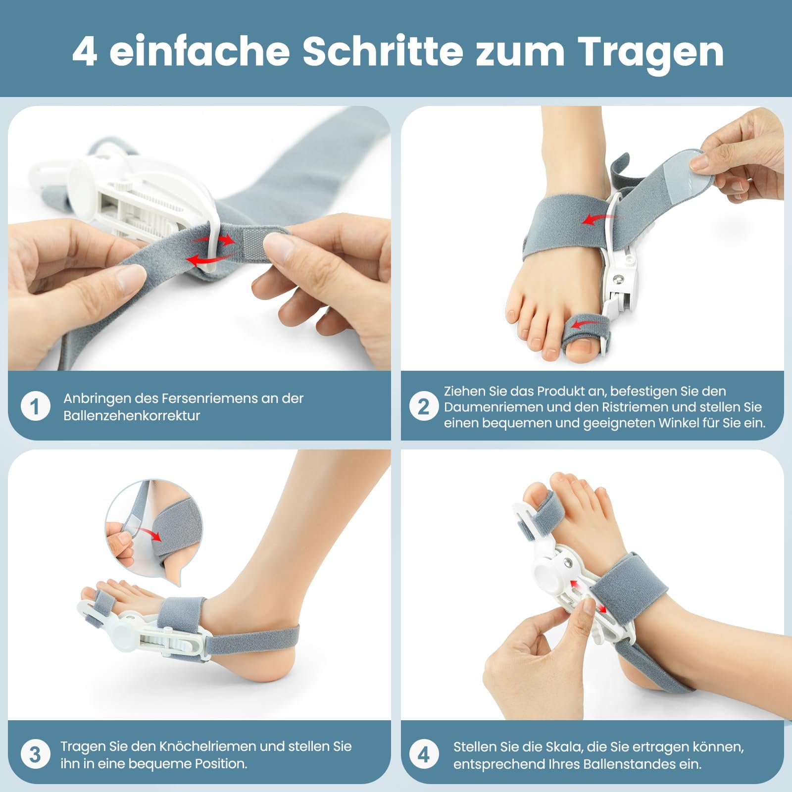 Коректор великого пальця стопи Epessa Hallux Valgus Correction Upgrade Регульована шина Кронштейни Hallux Valgus для пальців ніг вдень і вночі для чоловіків і жінок, фото №6