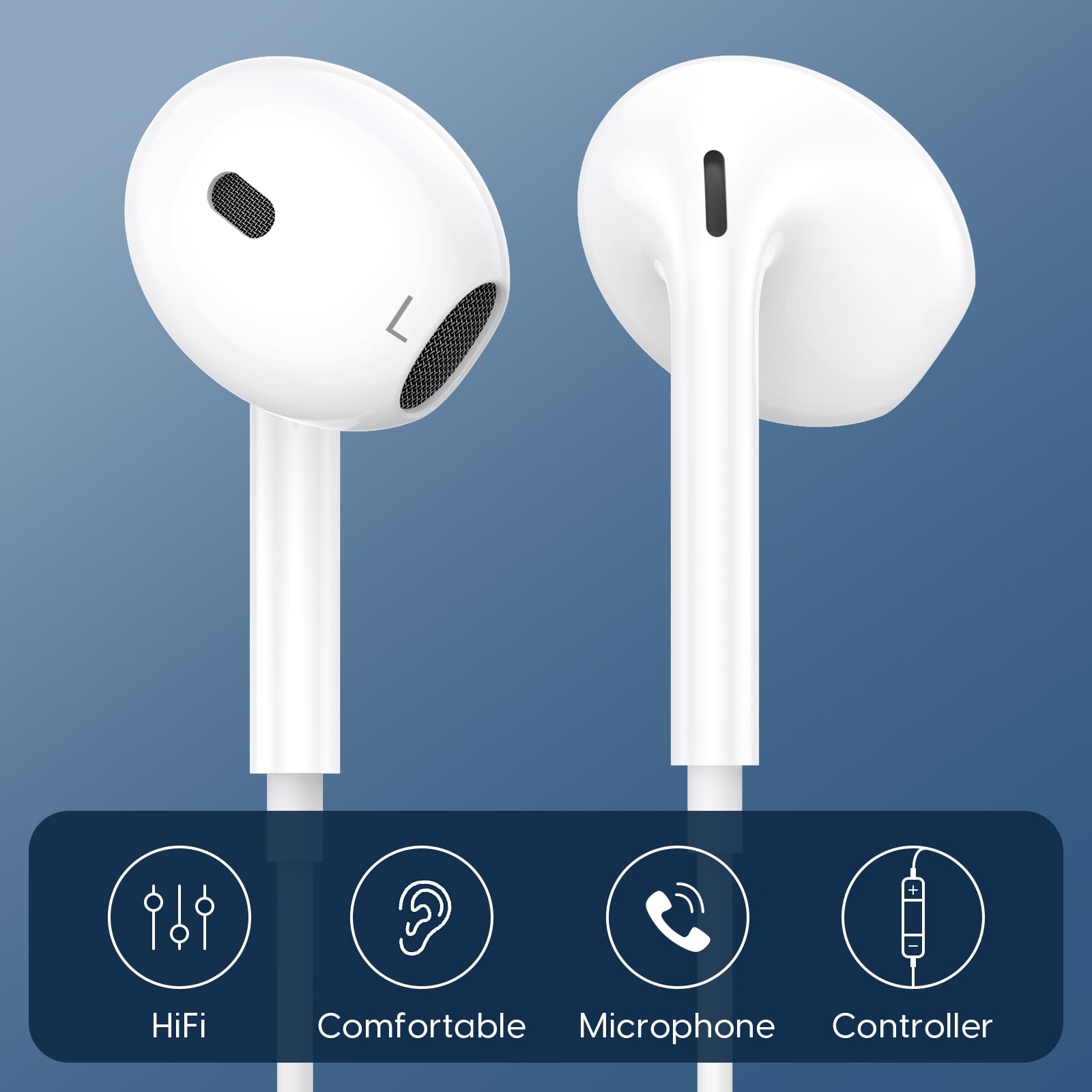 Кабельные наушники для iPhone 15 USB C наушники с микрофоном и HiFi стерео совместимые с iPhone 15 Pro/15 Plus/15 ProMax/iPad Pro/Air/Mini/Samsung S24, фото №4