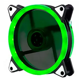 Кулер корпусний 12025 DC sleeve fan 3pin 4pin 120 25мм 12V 1100об хв Green двосторонній - Фото 1
