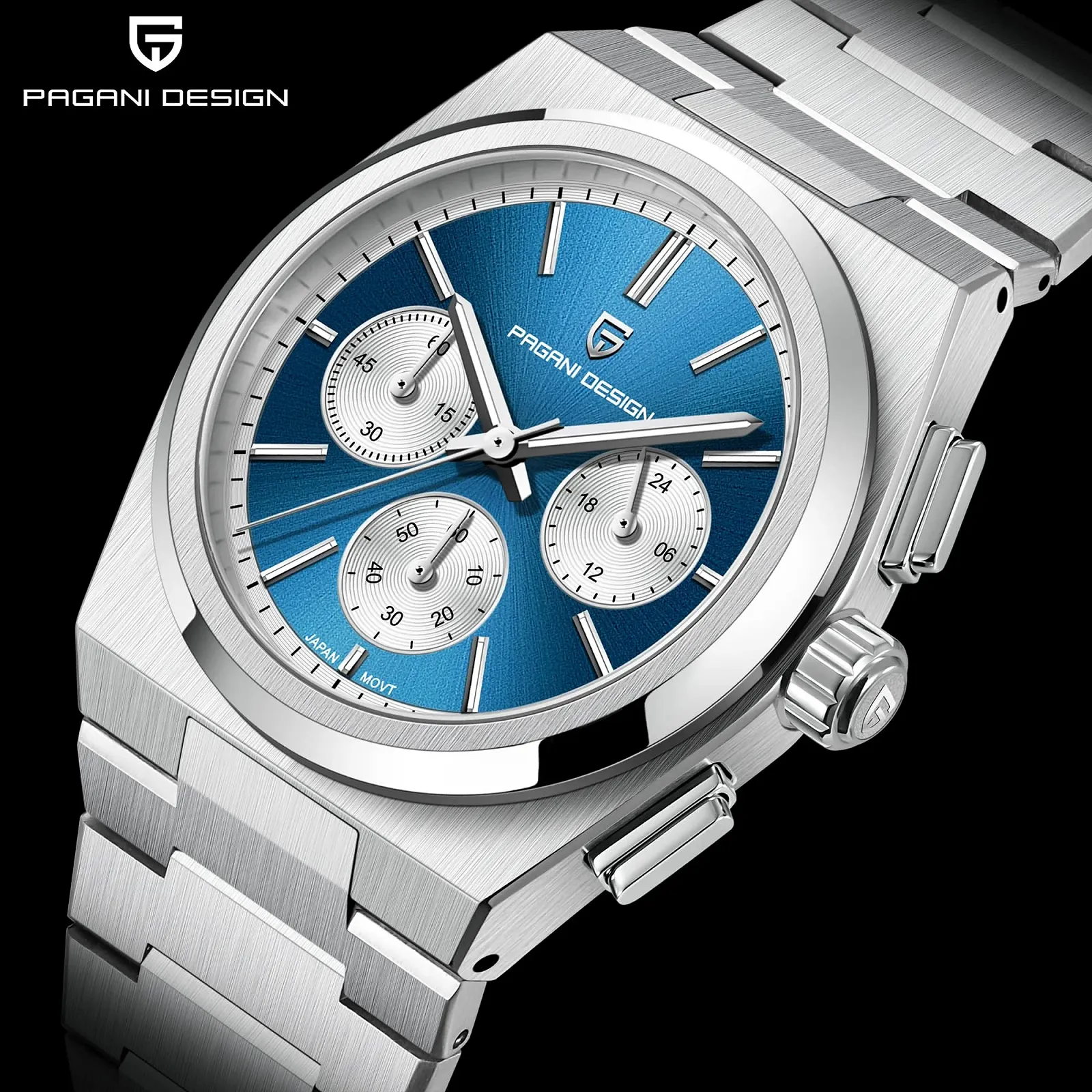 Часы Pagani Design Кварцевый Хронограф VK63 Аналоговый Нержавеющая сталь, фото №2