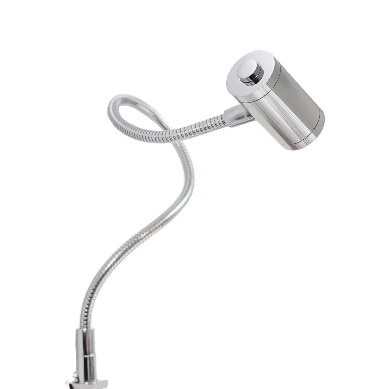 Настільна лампа для читання LED 3 W гнучка хром, фото №1