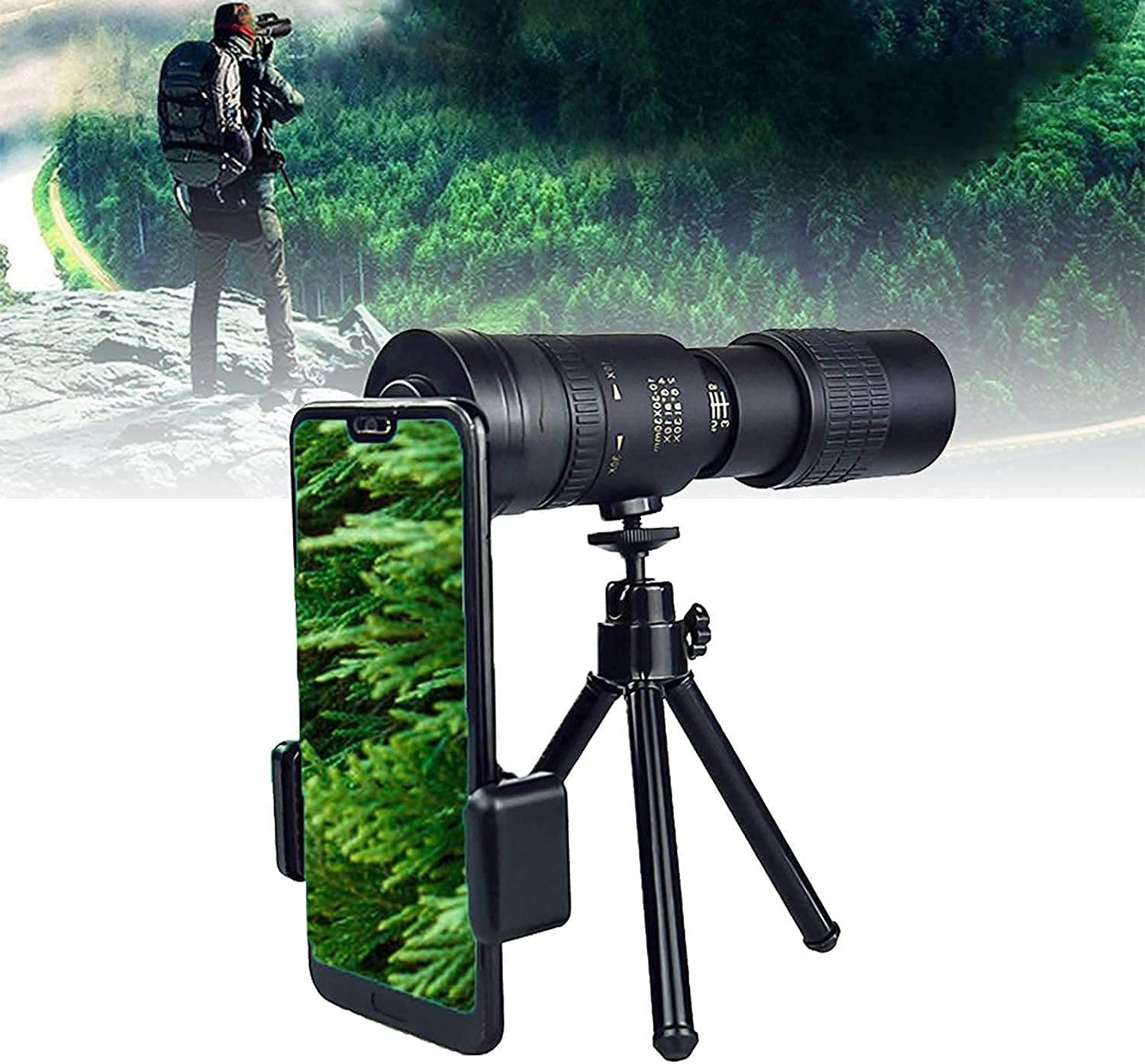 Монокуляр Little Surprise Bak4 4K 10 300 x 40 мм з зумом з тримачем для смартфона та штативом, фото №1