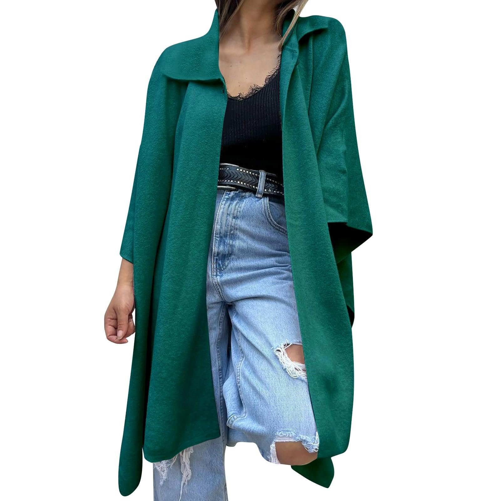 Пальто Generisch Жіноче Зимове Довгий Рукав Двобортне Вовняне Червоний, фото №1