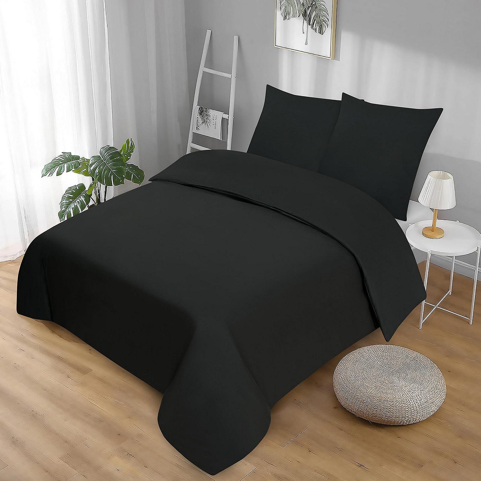 Постельное белье Softex Royal 135 x 200 см, Набор из 2 предметов, Набор из 2 с 1 наволочкой 80 x 80 см, Oeko-Tex, Черный, с молнией YKK, фото №1