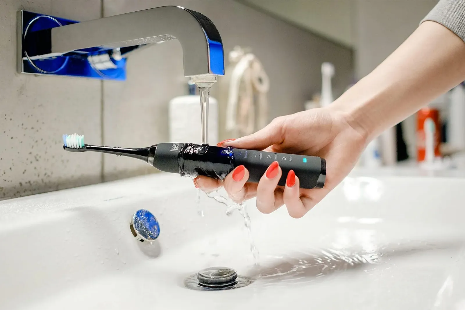 Электрическая звуковая зубная щетка Teesa Sonic TSA8015 5 режимов Черная, фото №8