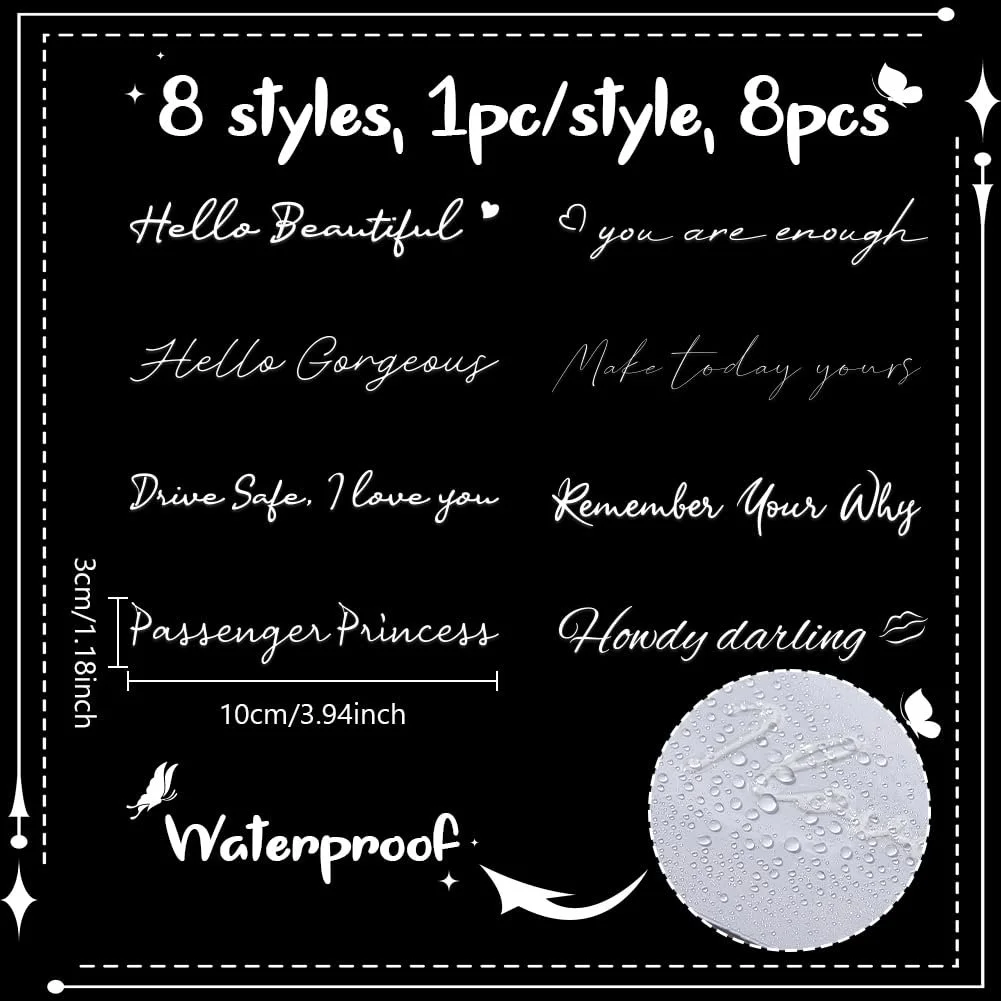 Наклейки для дзеркал 8 шт. Позитивні афірмації, фото №2