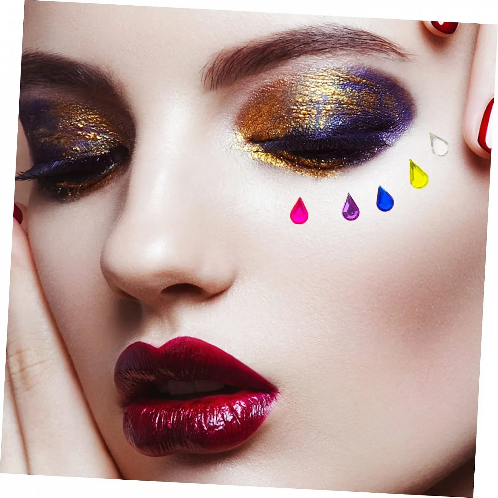 Стрази Housoutil Для обличчя, самоклеючі, 5 аркушів, фото №7