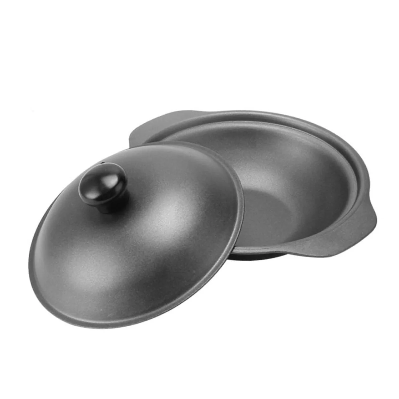 Каструля чавунна 18 см з кришкою для тушкування, фото №1