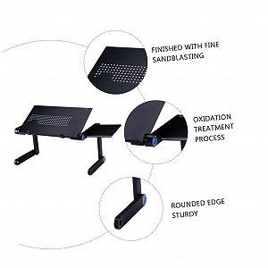 Регулируемая алюминиевая подставка для ноутбука с вентиляцией и эргономичным дизайном, складная подставка для ноутбука с доской для мыши, совместимая с планшетами и ноутбуками, стабильная и портативная synthetic.ua - Фото 1