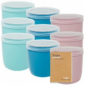 Набір контейнерів 9 шт. 1 L пластикові багаторазові BPA-Free Pink Green Blue - Фото 1