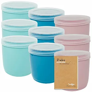 Купить Набор контейнеров 9 шт. 1 L пластиковые многоразовые BPA-Free Pink Green Blue - Фото 1 Набор контейнеров 9 шт. 1 L пластиковые многоразовые BPA-Free Pink Green Blue - Фото 1