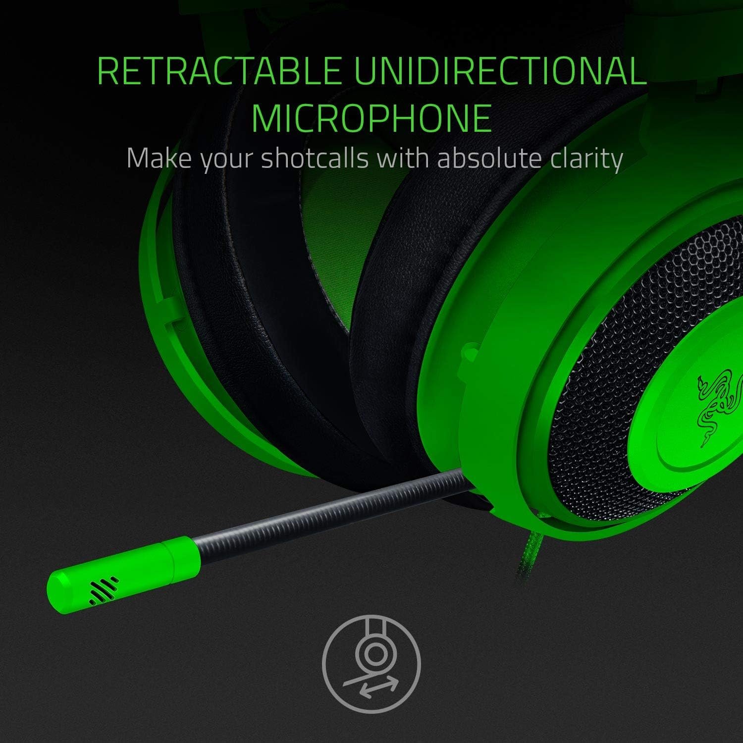 Геймерські дротові навушники Razer Kraken Multi-Platform / Green-Black (RZ04-02830200-R3M1), фото №6