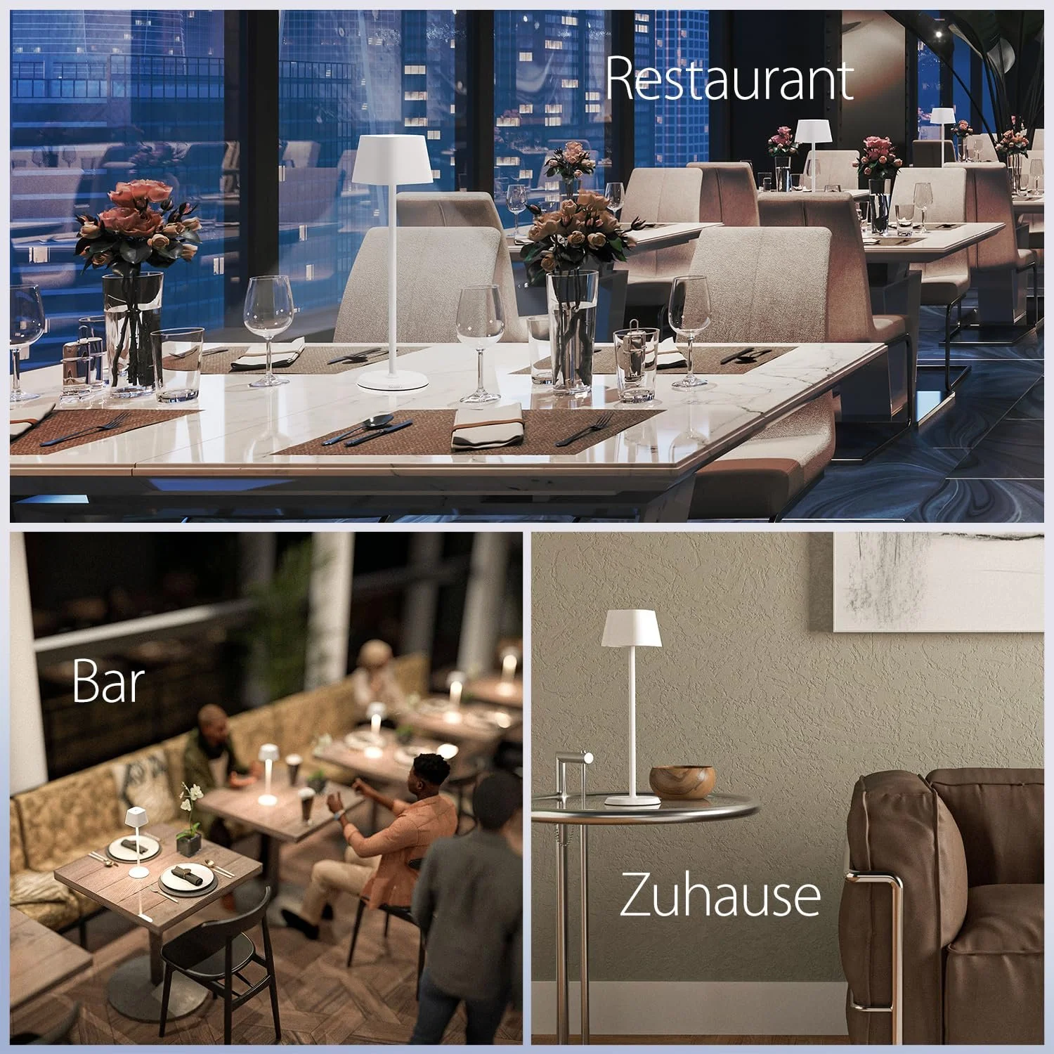 Настільна лампа SECURIT Georgina LED Дивмована Бездротова USB 38x11x11 см Біла, фото №7