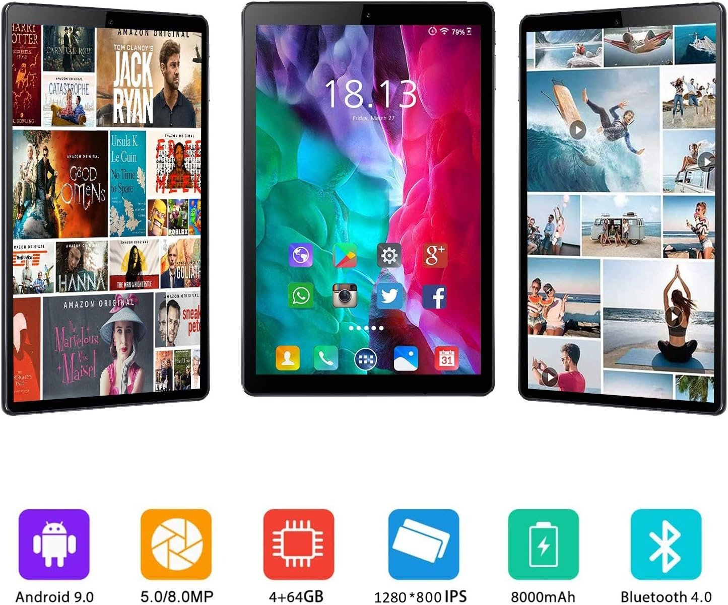 Планшет 10.1" Adlwlve T500 4/64Gb 4G 2-SIM Android 9 8000 mAh Черный, фото №3