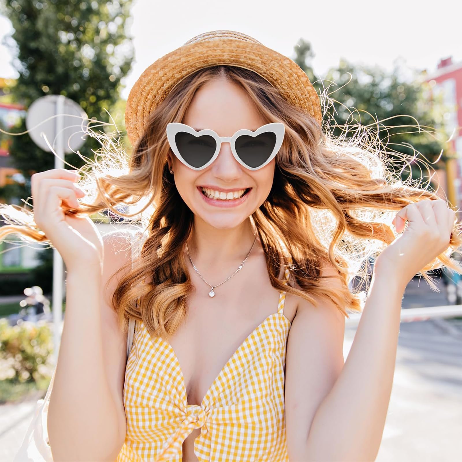 Сонцезахисні окуляри у формі серця (8 шт.) Білий, фото №6