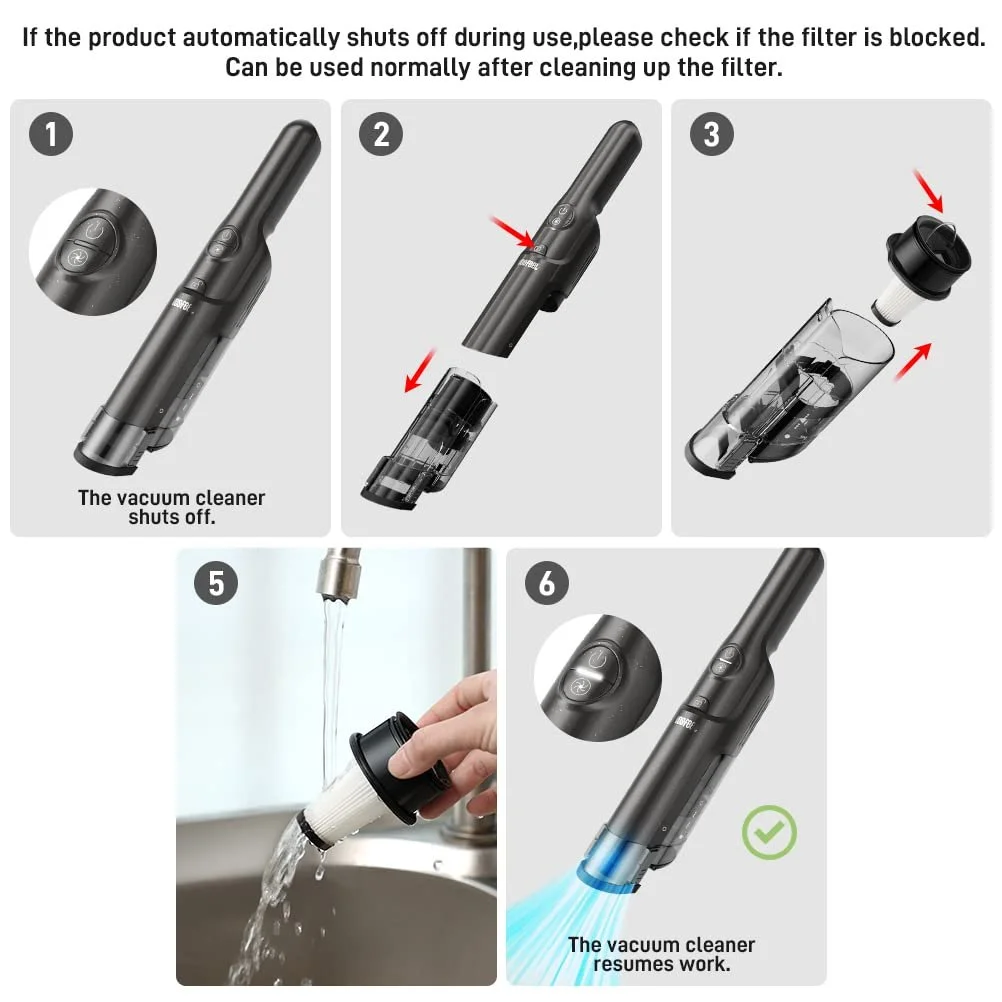 Акумуляторний пилосос VOSFEEL J10 HEPA 99.9% Black, фото №4 Акумуляторний пилосос VOSFEEL J10 HEPA 99.9% Black, фото №4