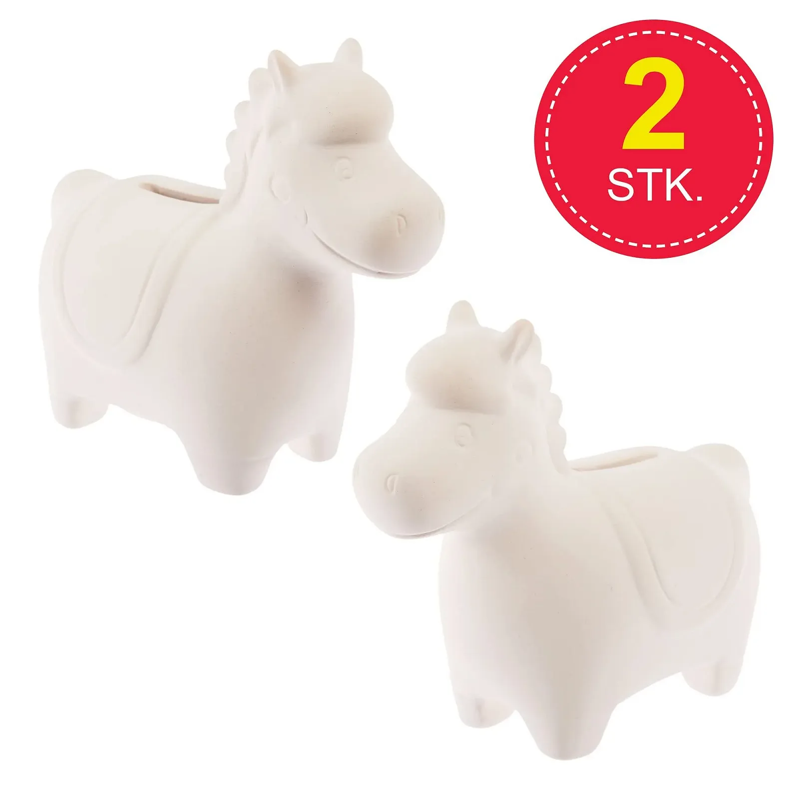 Копилка Baker Ross FX697 Лошадь Керамическая 2 шт. Набор для творчества, фото №2