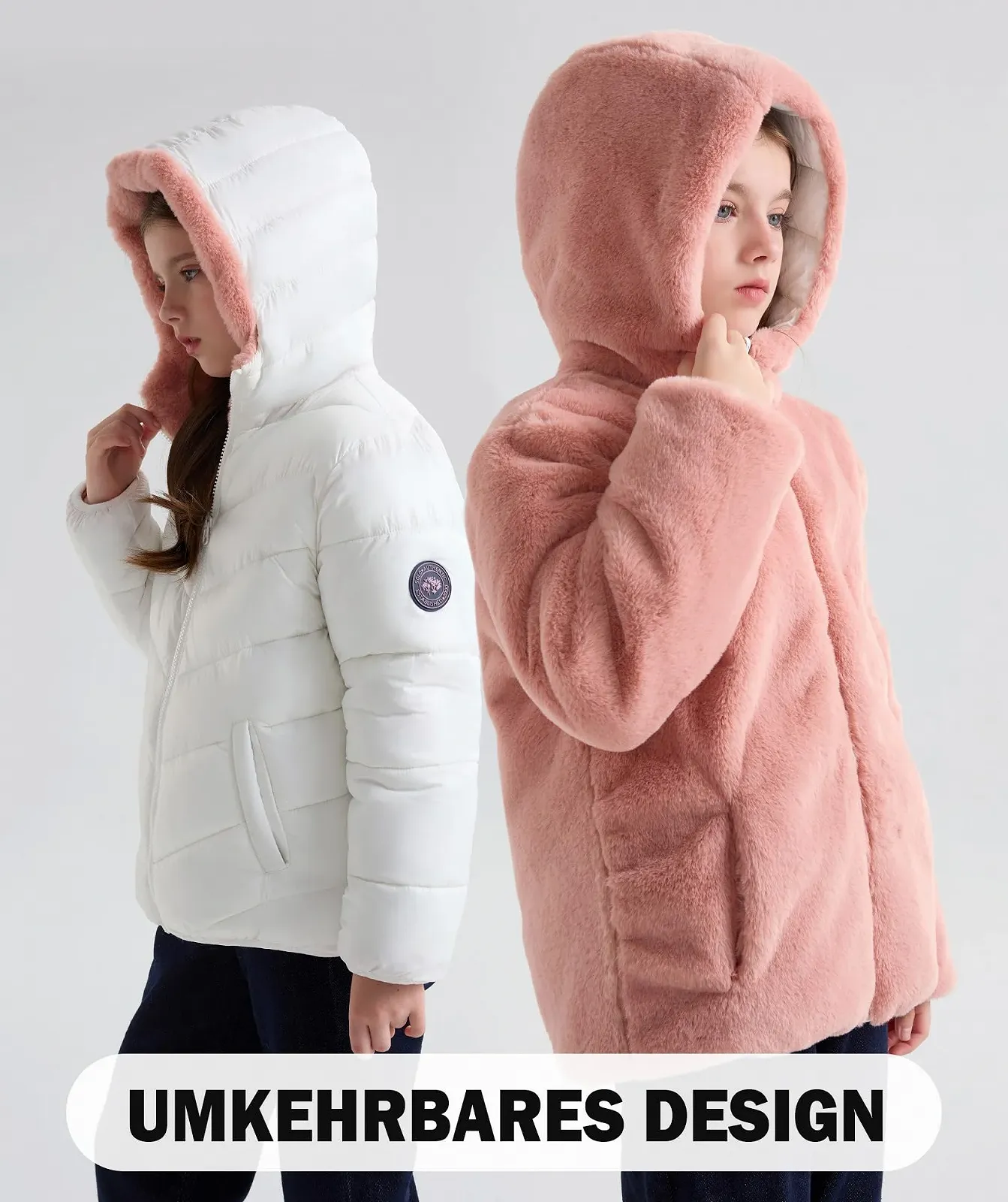 Дівчача зимова двостороння куртка-пуховик maoo garden, фото №4