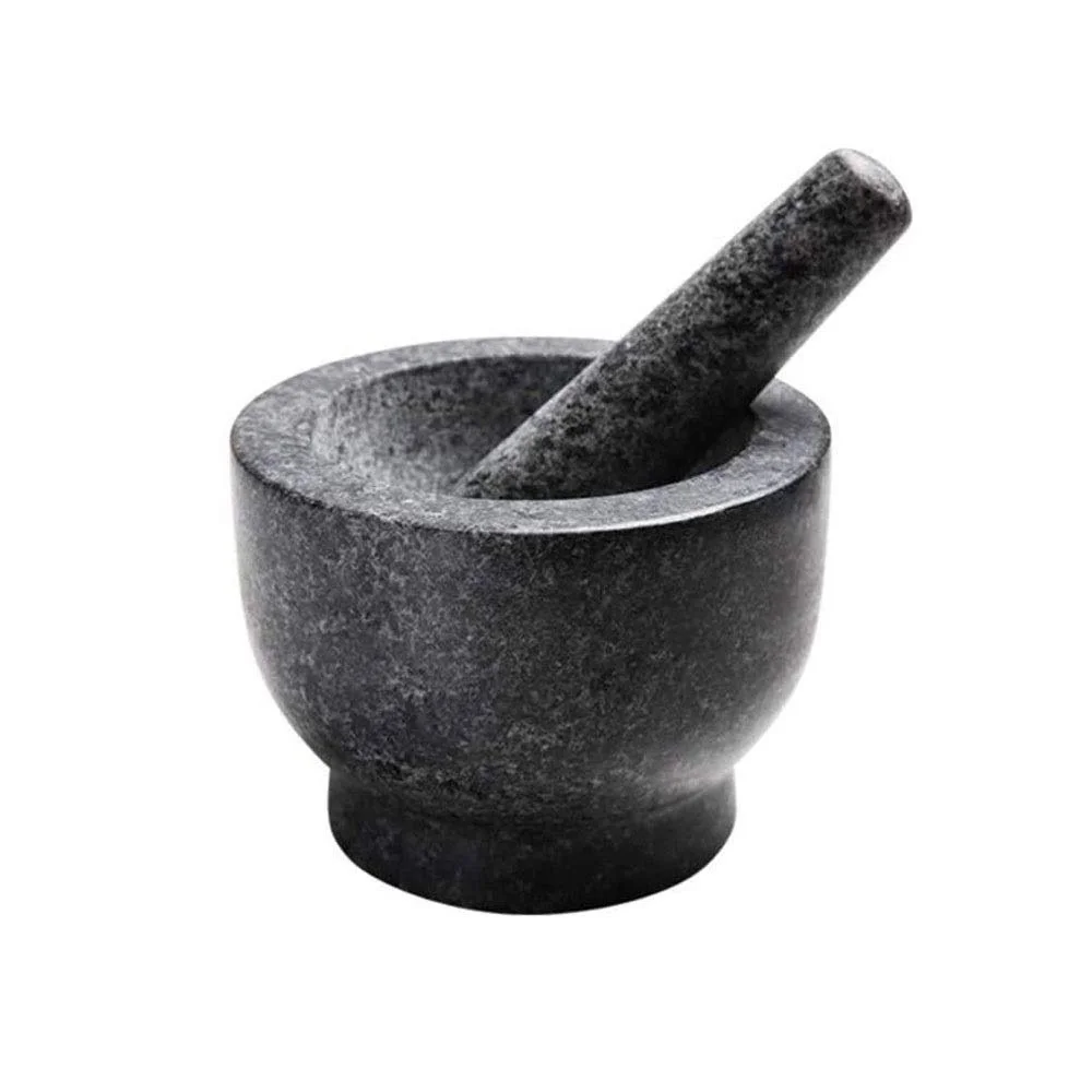 Ступка з товкачиком Гранітна для спецій, приправ, паст, песто і гуакамоле з ергономічним дизайном, фото №1