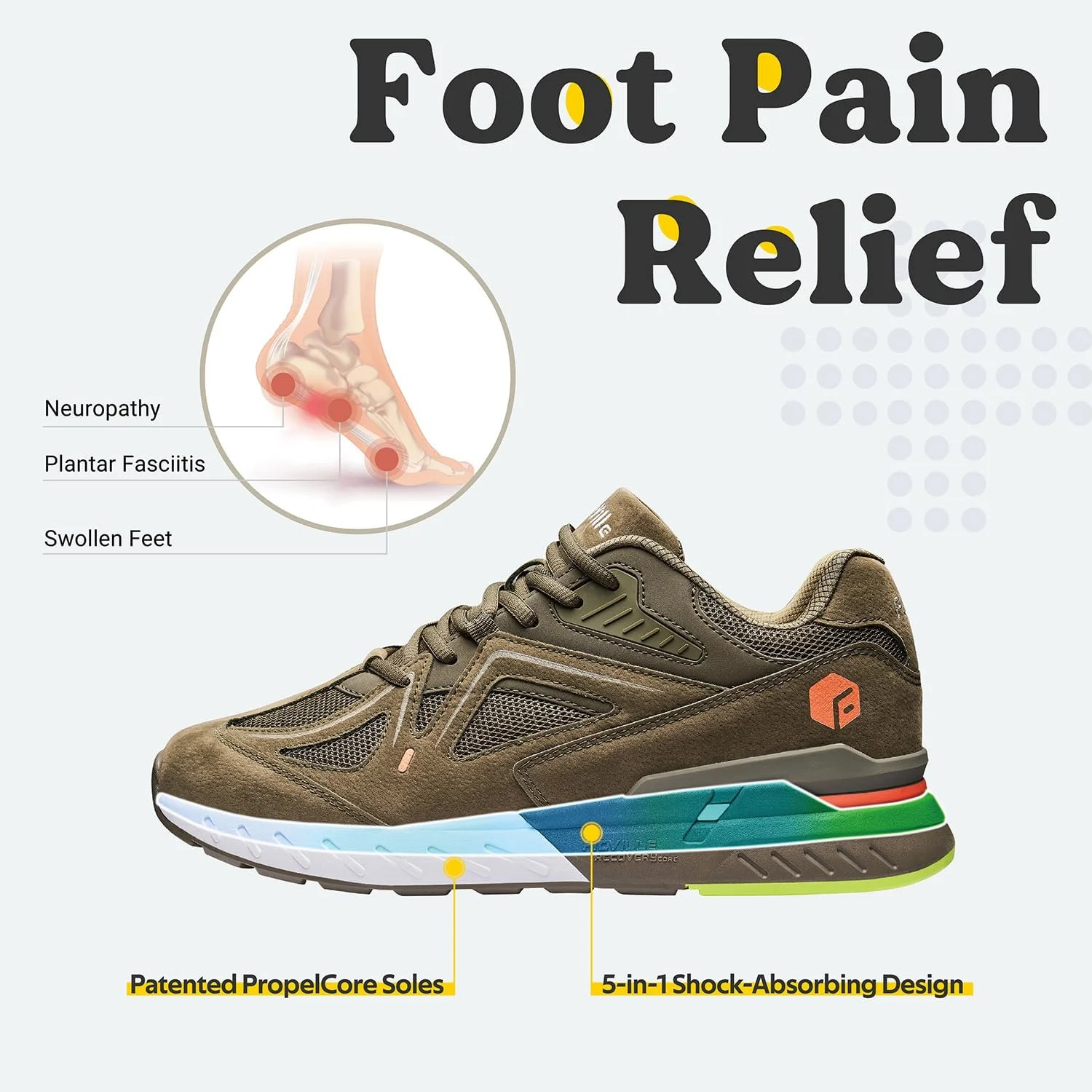 Кросівки FitVille Спортивні Надширокі Чоловічі для бігу, фото №3