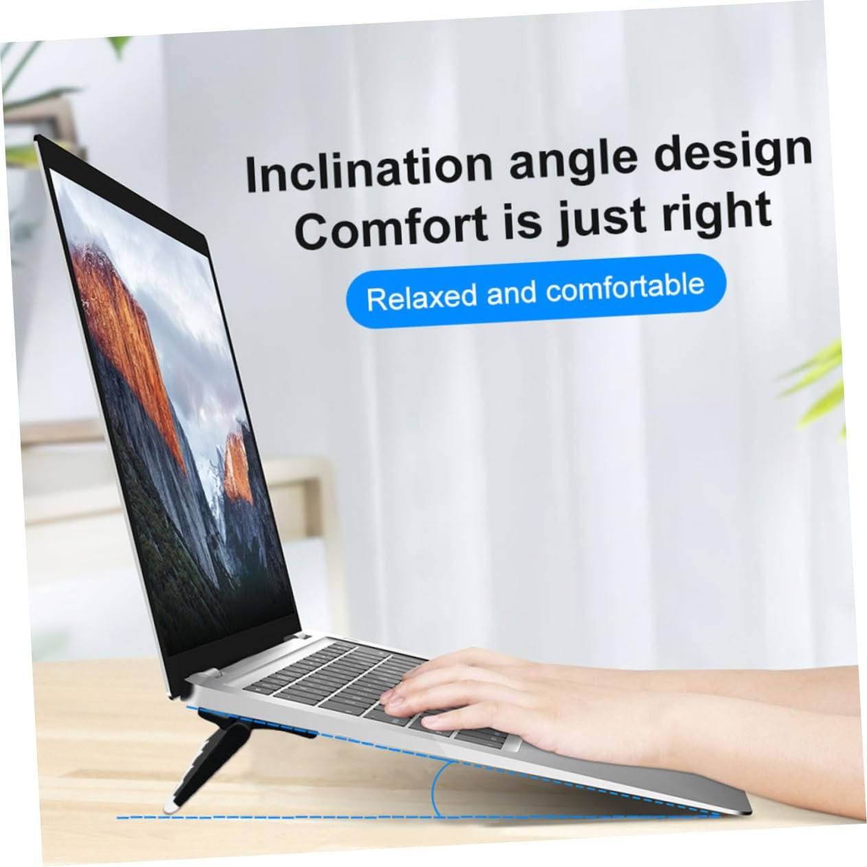 Подставка для ноутбука SEWACC Складная, частично регулируемая по высоте, вентилируемая для эффективного охлаждения, портативная для путешествий, подходит для ноутбуков - 4 шт., фото №5