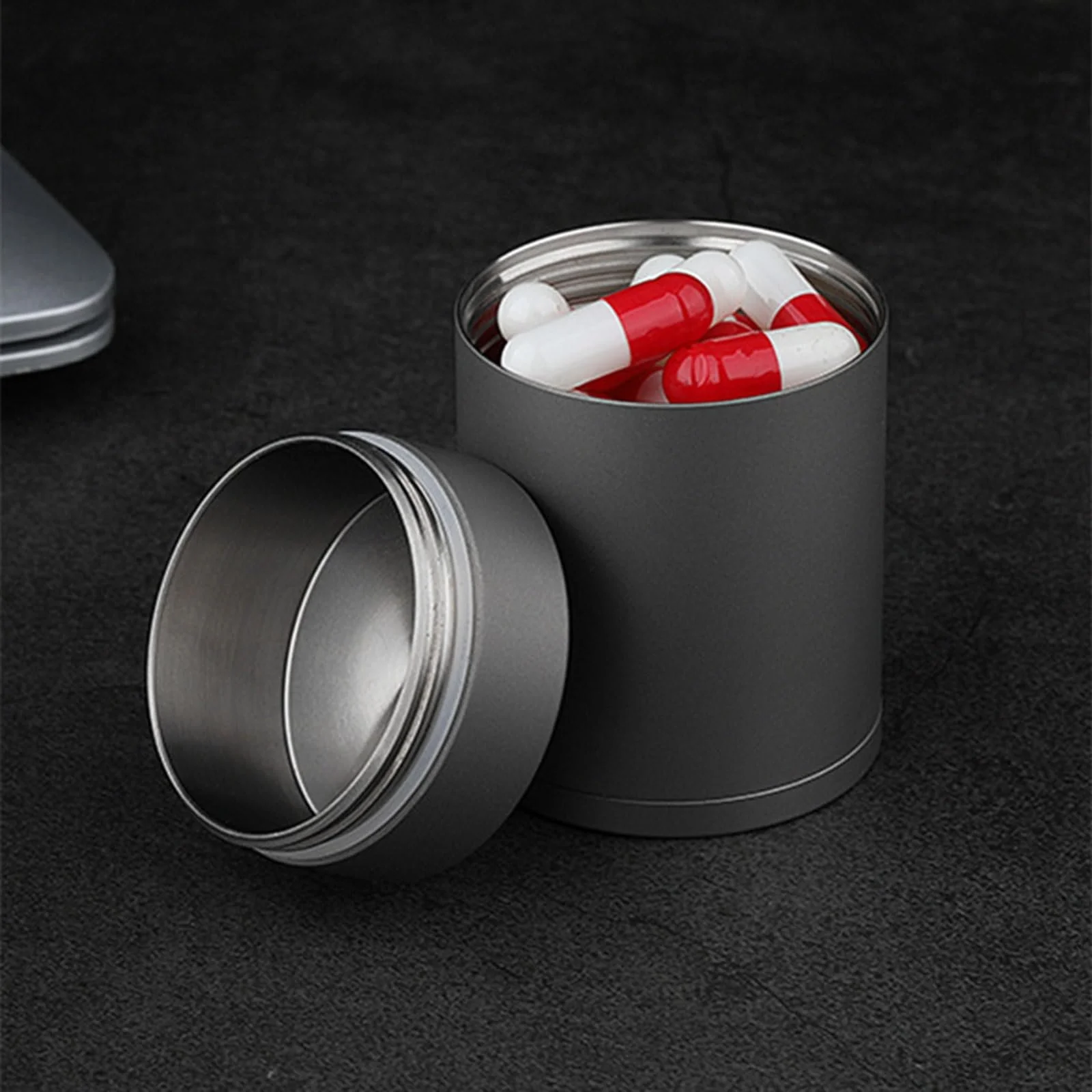 Коробка для зберігання TWEW кругла герметична зі сплаву, водонепроникна, портативна для активного відпочинку, фото №3