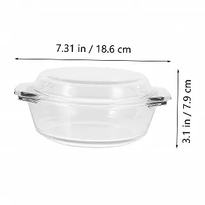 Форма для запікання скляна з кришкою термостійка для мікрохвильової печі synthetic.ua - Фото 1